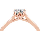 Rose gold Pear Cut Moissanite Solitaire Ring with Flower Prong Setting and Classic Band_40