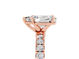 Rose gold Pear Cut Moissanite Solitaire Ring with Pavé Accents and Four-Prong Setting_5