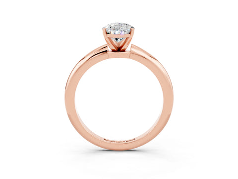 Rose gold Pear Cut Moissanite Solitaire Ring with Six-Prong Setting and Classic Band_3