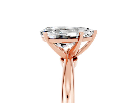 Rose gold Pear Cut Moissanite Solitaire Ring with Six-Prong Setting and Classic Band_5