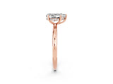 Rose gold Pear Cut Moissanite Solitaire Ring with Thin Band and Four-Prong Setting_14