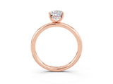 Rose gold Pear Cut Moissanite Solitaire Ring with Thin Band and Four-Prong Setting_15