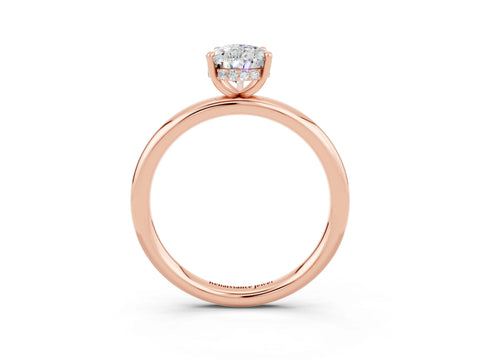 Rose gold Pear Cut Moissanite Solitaire Ring with Thin Band and Four-Prong Setting_15