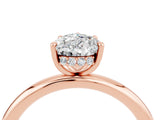 Rose gold Pear Cut Moissanite Solitaire Ring with Thin Band and Four-Prong Setting_16