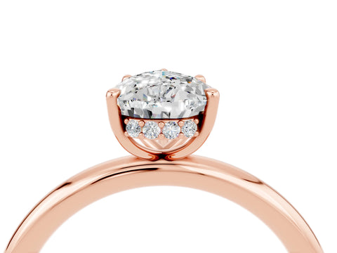 Rose gold Pear Cut Moissanite Solitaire Ring with Thin Band and Four-Prong Setting_16