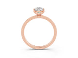 Rose gold Pear Cut Moissanite Solitaire Ring with Thin Band and Prong Setting_15