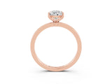 Rose gold Pear Cut Moissanite Solitaire Ring with Thin Band and Prong Setting_27