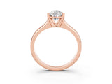 Rose gold Pear Cut Moissanite Solitaire Ring with Wide Band and Prong Setting_3
