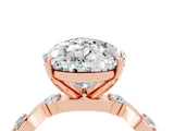 Rose gold Pear Cut Moissanite Solitaire Twisted Band with Round  Accents and Prong Setting_28