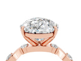 Rose gold Pear Cut Moissanite Solitaire Twisted Band with Round  Accents and Prong Setting_40