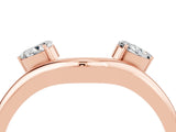 Rose gold Pear Cut Moissanite Two-Stone Open Band Ring with Prong Setting_10