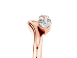 Rose gold Pear Cut Moissanite Two-Stone Open Band Ring with Prong Setting_11