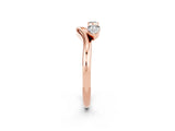 Rose gold Pear Cut Moissanite Two-Stone Open Band Ring with Prong Setting_8
