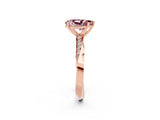 Rose gold Pear Cut Morganite Engagement Ring with Side Stone Accents and Four-Prong Setting_29