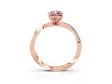 Rose gold Pear Cut Morganite Engagement Ring with Side Stone Accents and Four-Prong Setting_30