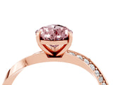 Rose gold Pear Cut Morganite Engagement Ring with Side Stone Accents and Four-Prong Setting_31