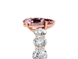 Rose gold Pear Cut Morganite Prong Setting with Side Stones on a Pave Band_5