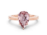 Rose gold Pear Cut Morganite Solitaire Engagement Ring with Classic Band and Four-Prong Setting_24