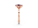 Rose gold Pear Cut Morganite Solitaire Engagement Ring with Classic Band and Four-Prong Setting_26