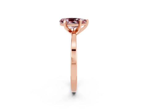 Rose gold Pear Cut Morganite Solitaire Engagement Ring with Classic Band and Four-Prong Setting_26