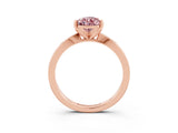 Rose gold Pear Cut Morganite Solitaire Engagement Ring with Classic Band and Four-Prong Setting_27