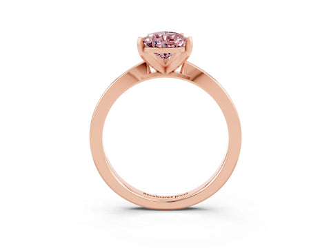 Rose gold Pear Cut Morganite Solitaire Engagement Ring with Classic Band and Four-Prong Setting_27