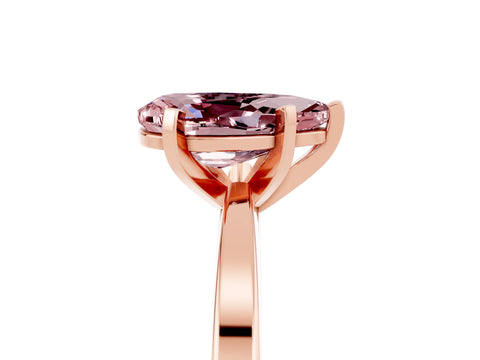 Rose gold Pear Cut Morganite Solitaire Engagement Ring with Classic Band and Four-Prong Setting_29