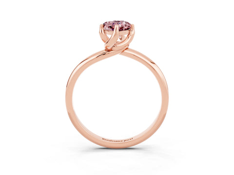 Rose gold Pear Cut Morganite Solitaire Engagement Ring with Four-Prong Setting and Classic Band_15