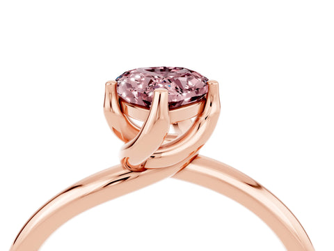 Rose gold Pear Cut Morganite Solitaire Engagement Ring with Four-Prong Setting and Classic Band_16