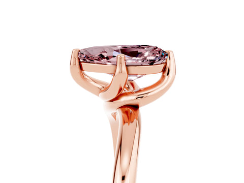 Rose gold Pear Cut Morganite Solitaire Engagement Ring with Four-Prong Setting and Classic Band_17