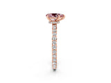 Rose gold Pear Cut Morganite Solitaire Engagement Ring with Pavé Band and Four-Prong Setting_2