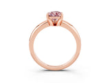 Rose gold Pear Cut Morganite Solitaire Engagement Ring with Round Band and Four-Prong Setting_3