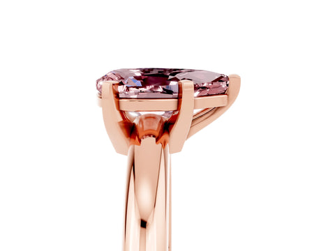 Rose gold Pear Cut Morganite Solitaire Engagement Ring with Round Band and Four-Prong Setting_5