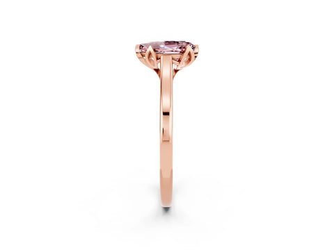 Rose gold Pear Cut Morganite Solitaire Ring with Flower Prong Setting and Classic Band_14