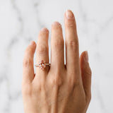 Rose gold Pear Cut Morganite Solitaire Ring with Round  Pavé Band and Four-Prong Setting_42