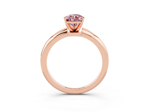 Rose gold Pear Cut Morganite Solitaire Ring with Six-Prong Setting and Classic Band_3