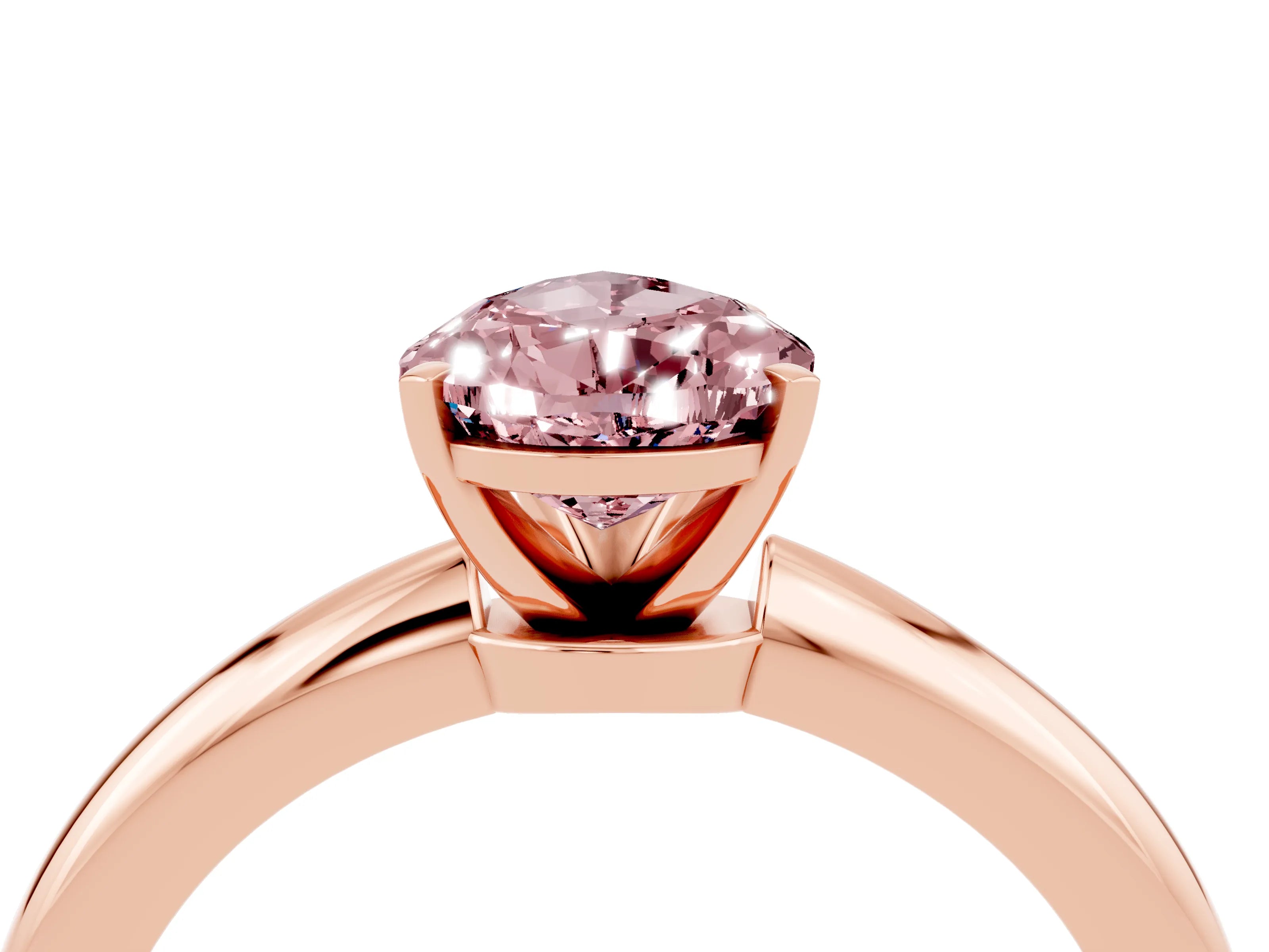 Rose gold Pear Cut Morganite Solitaire Ring with Six-Prong Setting and Classic Band_4