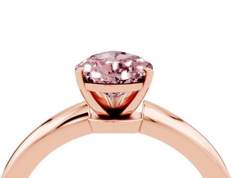 Rose gold Pear Cut Morganite Solitaire Ring with Six-Prong Setting and Classic Band_4