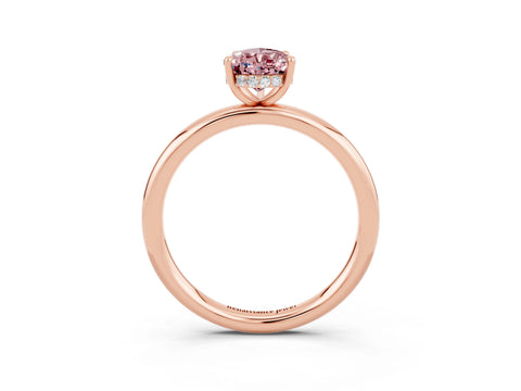 Rose gold Pear Cut Morganite Solitaire Ring with Thin Band and Four-Prong Setting_15