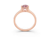 Rose gold Pear Cut Morganite Solitaire Ring with Wide Band and Prong Setting_3