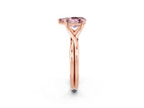 Rose gold Pear Cut Morganite Solitaire Twist Band Prong Setting Ring_38