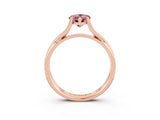 Rose gold Pear Cut Morganite Solitaire Twist Band Prong Setting Ring_39