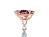 Rose gold Pear Cut Morganite Solitaire with Side Stones on a Pavé Band and Four-Prong Setting_5