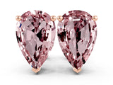 10K Rose Gold 0.64 Carat Pear Morganite Stud Earrings