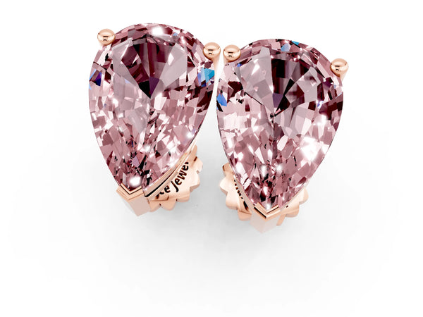 Rose gold Pear Cut Morganite Stud Earrings