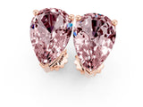 10K Rose Gold 0.64 Carat Pear Morganite Stud Earrings