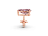 10K Rose Gold 0.64 Carat Pear Morganite Stud Earrings