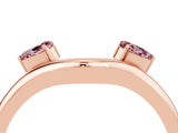 Rose gold Pear Cut Morganite Two-Stone Open Band Ring with Prong Setting_10