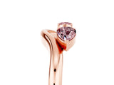 Rose gold Pear Cut Morganite Two-Stone Open Band Ring with Prong Setting_11