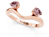 Rose gold Pear Cut Morganite Two-Stone Open Band Ring with Prong Setting_7